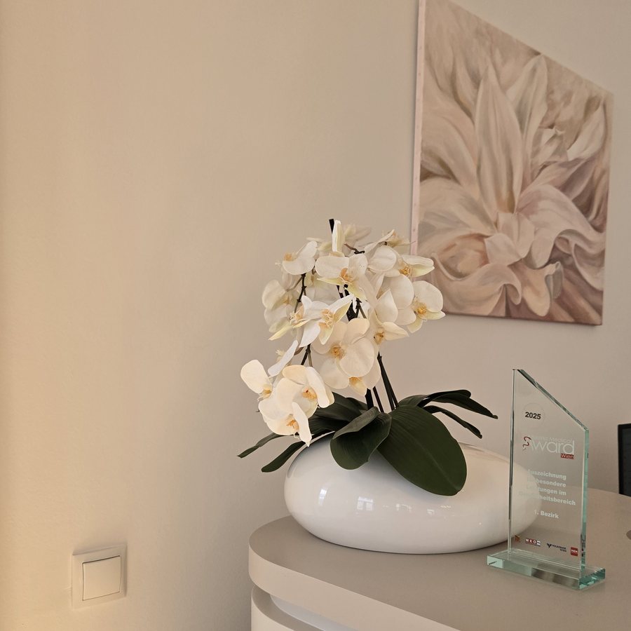 Orchidee am Empfangstresen